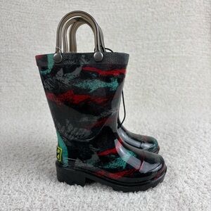 Western‎ Chief Boots Toddler Boys 5 Black Multi Deep Water Light Up Rain Boots
